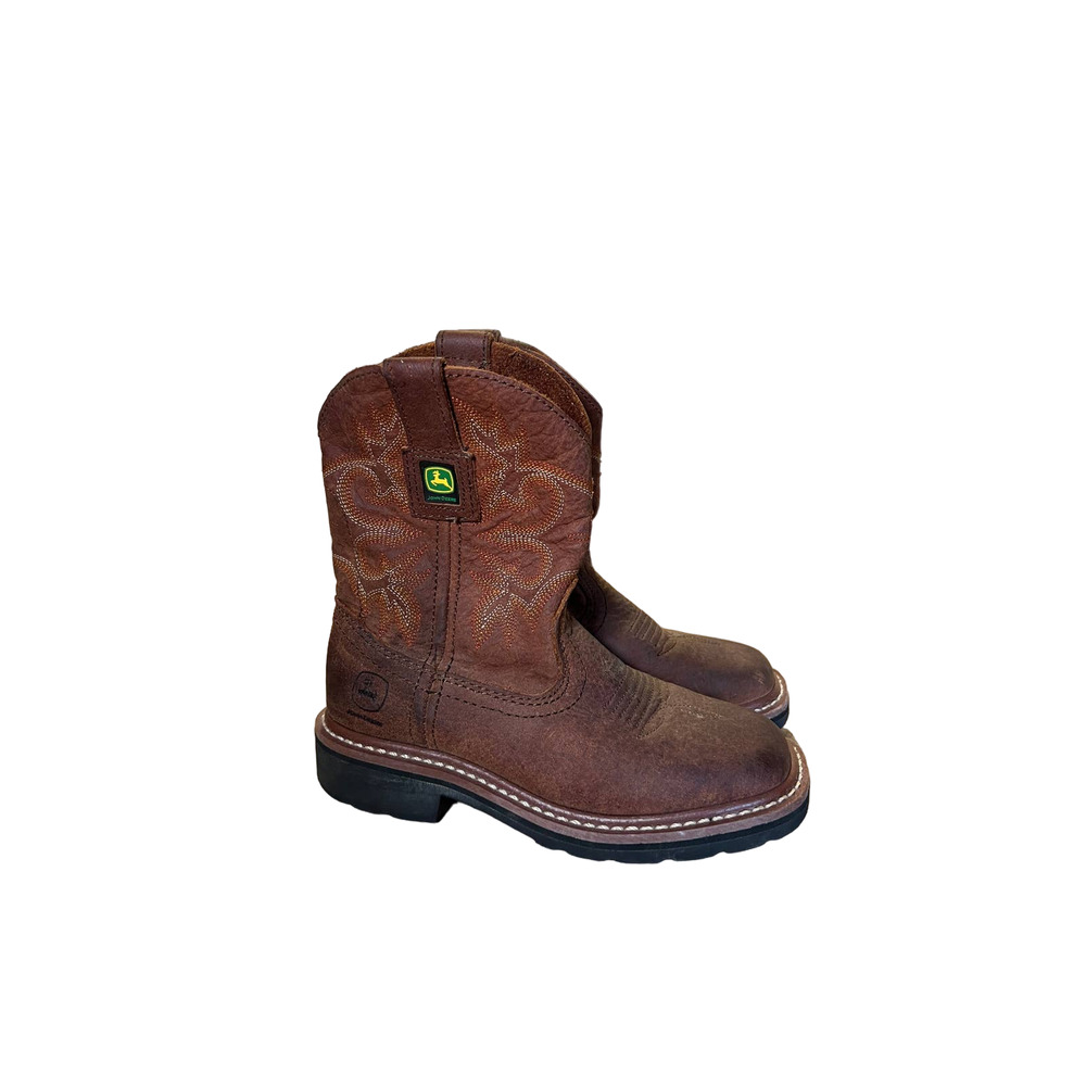 John Deere Brown Kids Western Work Boots